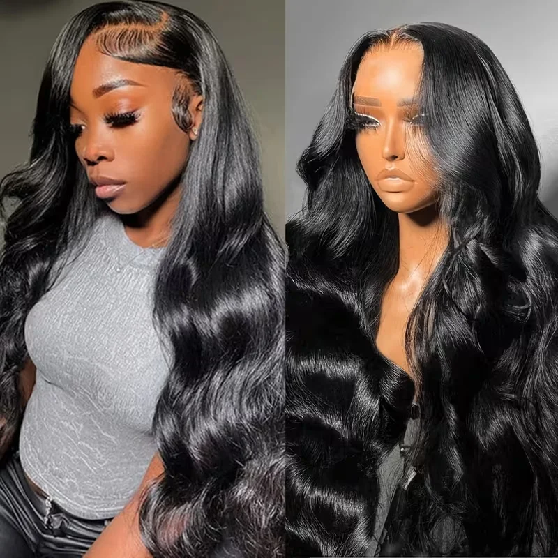 40 Inch Body Wave Human Hair Front Wig 13x6 13x4 HD Transparent Lace Frontal Wigs 200 Density Pre Plucked Lace Wigs For Women