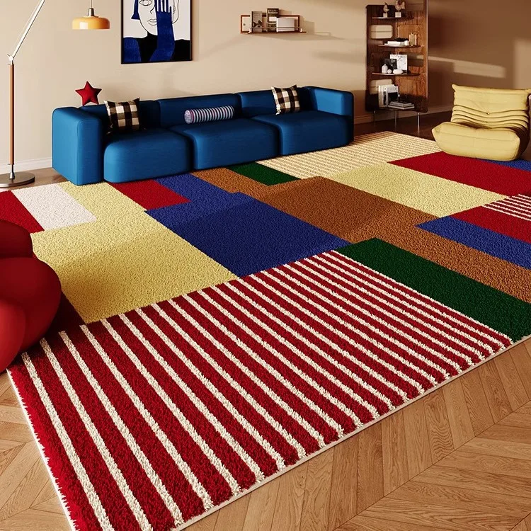 200x300cm Living Room Rugs Vintage Thick Faux Wool Carpet Non Slip Wear Resistant Living Room Rug Sofa Mat Bedside Home Decor
