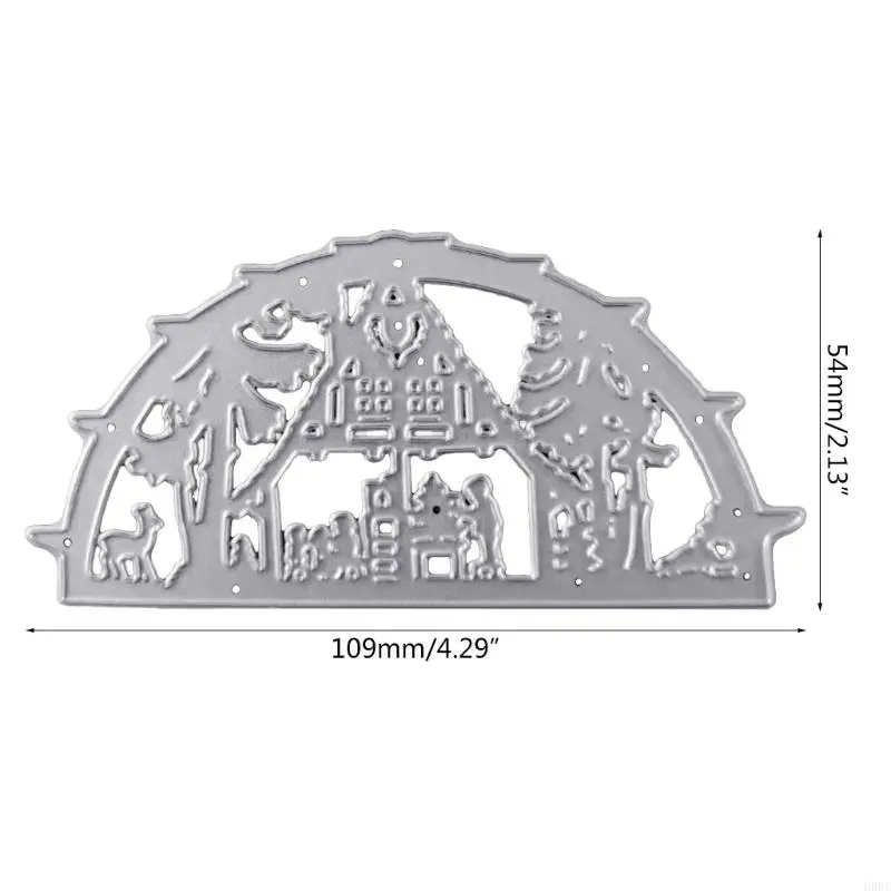 H9EC Christmas House Metal Cutting Dies Plantilla DIY SCRAPABITA SCROPA CONTAJE TARJETA CARDA PAPE