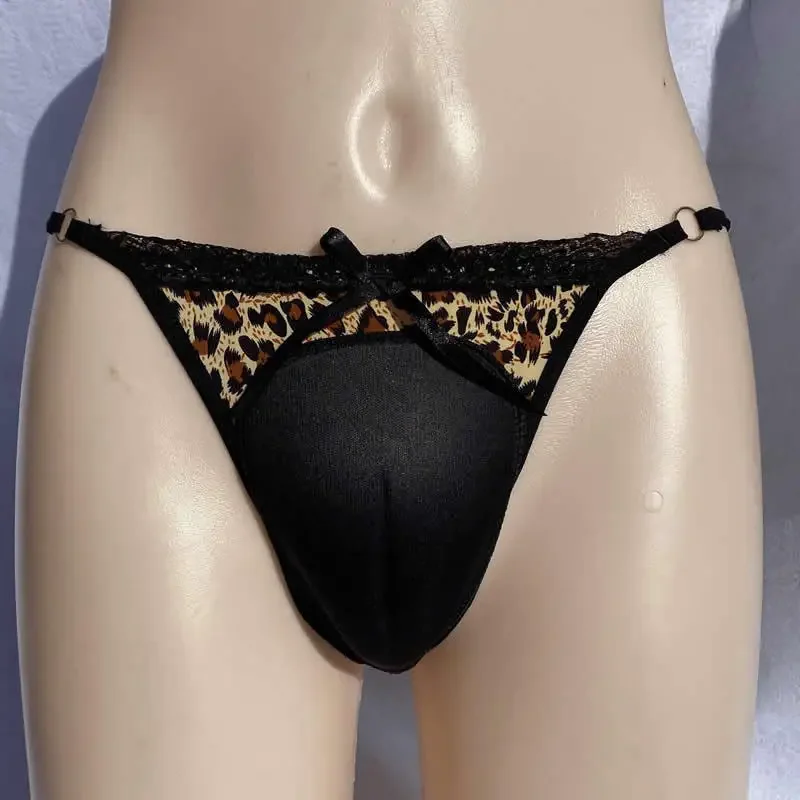 Leopard Print T-Back Camel Toe Control Panty Hiding Gaff Underwear Crossdresser Transgender Sissy Panties Shemale Ladyboy Thong