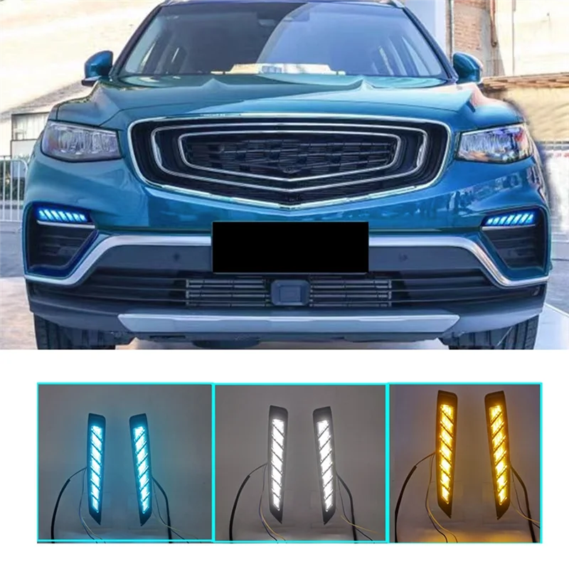 Streaming Turn Signal 3-Color Daytime Running Light for Geely Boyue PRO/Proton X70 2018-2021