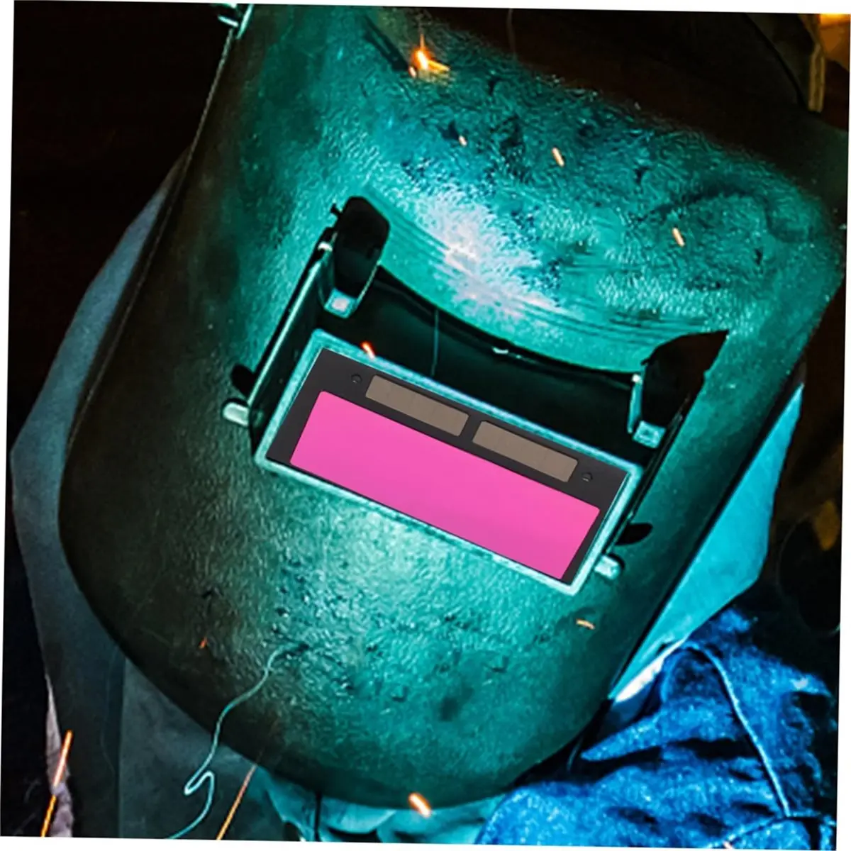 Filtro plástico de substituição de lente de soldagem com escurecimento automático alimentado para capacete, óculos, máscara, resposta, soldadores diy