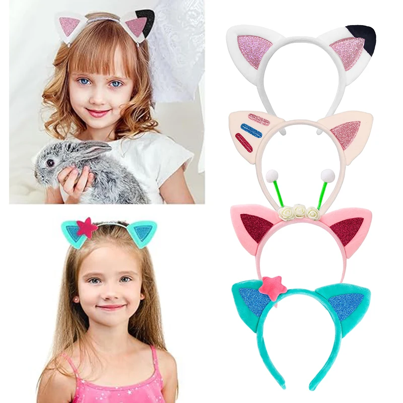 New Gabby Dollhouse Cats Birthday Party Decorations Disposable Banner Cat Ears Headband Balloons Baby Shower Girl Party Supplies