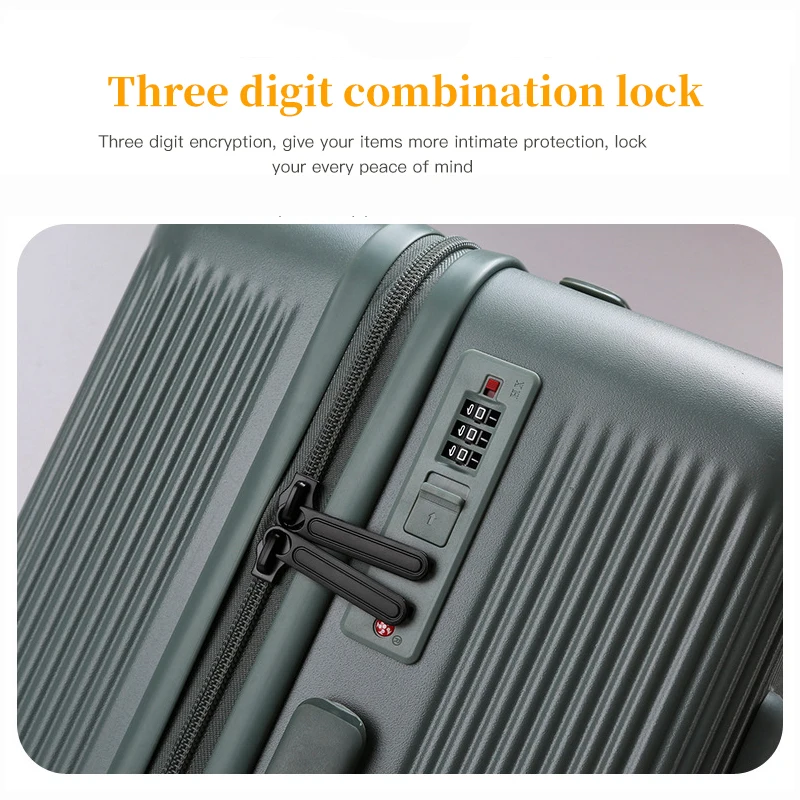 Bagaglio a mano da 20 pollici con apertura 3 - 7 e doppie maniglie, ruote universali silenziose, cerniera di grande capacità, tirante