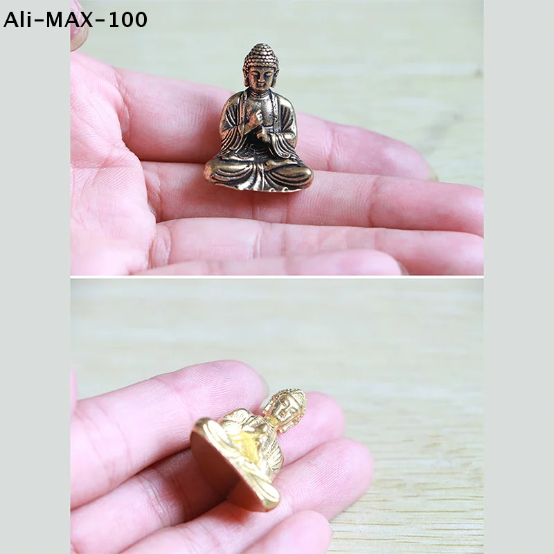 【AyS】Pure brass miniature shakyamuni Buddha decoration home decor miniature figurine