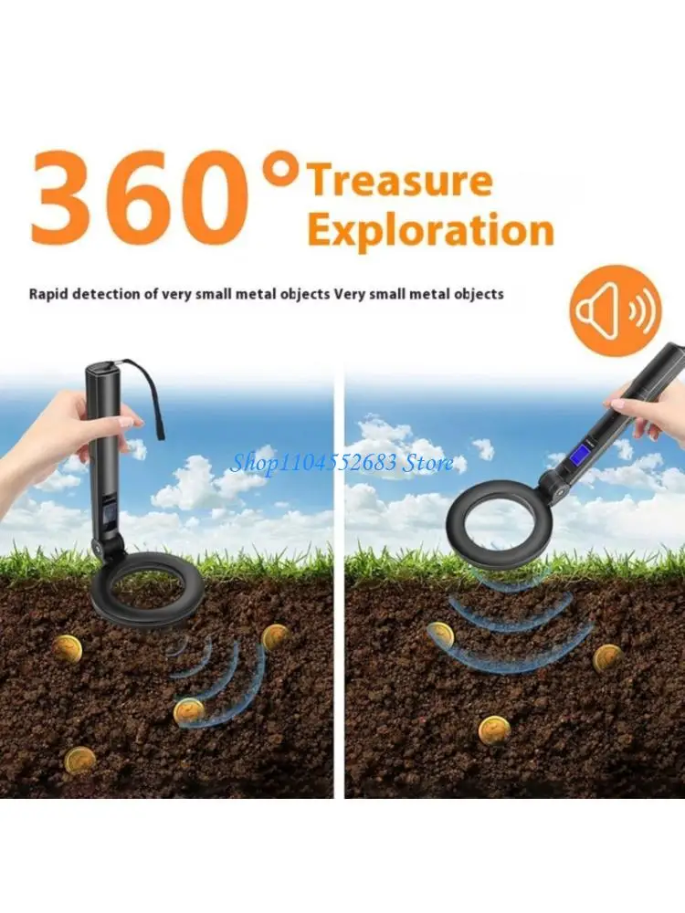 Máy dò kim loại chính xác cao có thể gập lại của Y6GD với màn hình LCD phù hợp với trang sức đồng tiền Quét diện tích rộng