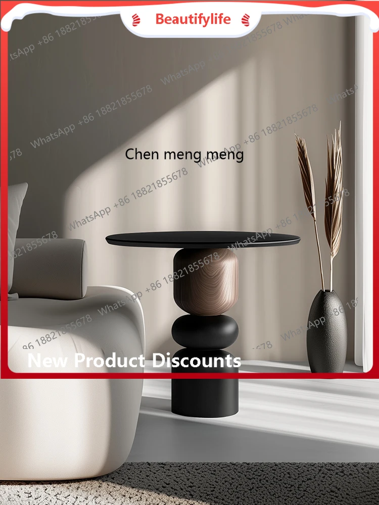 

Italian minimalist art solid wood edge few high-end living room small table next to sofa bedside corner few H