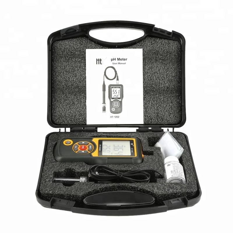 Imagem -04 - Hti Ht1202 Conjunto Medidor de ph Alta Precisão Digital Lcd Qualidade da Água Testador ph mv Tester Medidor Temperatura 1414ph