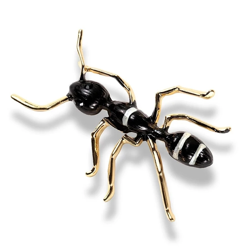 Black Ant Enamel Brooches Women Men Alloy Big Insect Banquet Party Brooch Pins Western Accessories