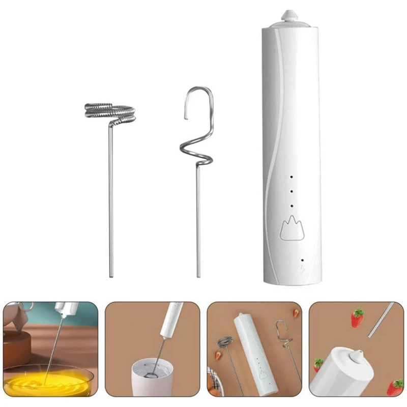 Elektrische Milch schäumer Hand mixer Edelstahl elektrische Schneebesen Hand mixer für Kaffee Protein Kochen Backen