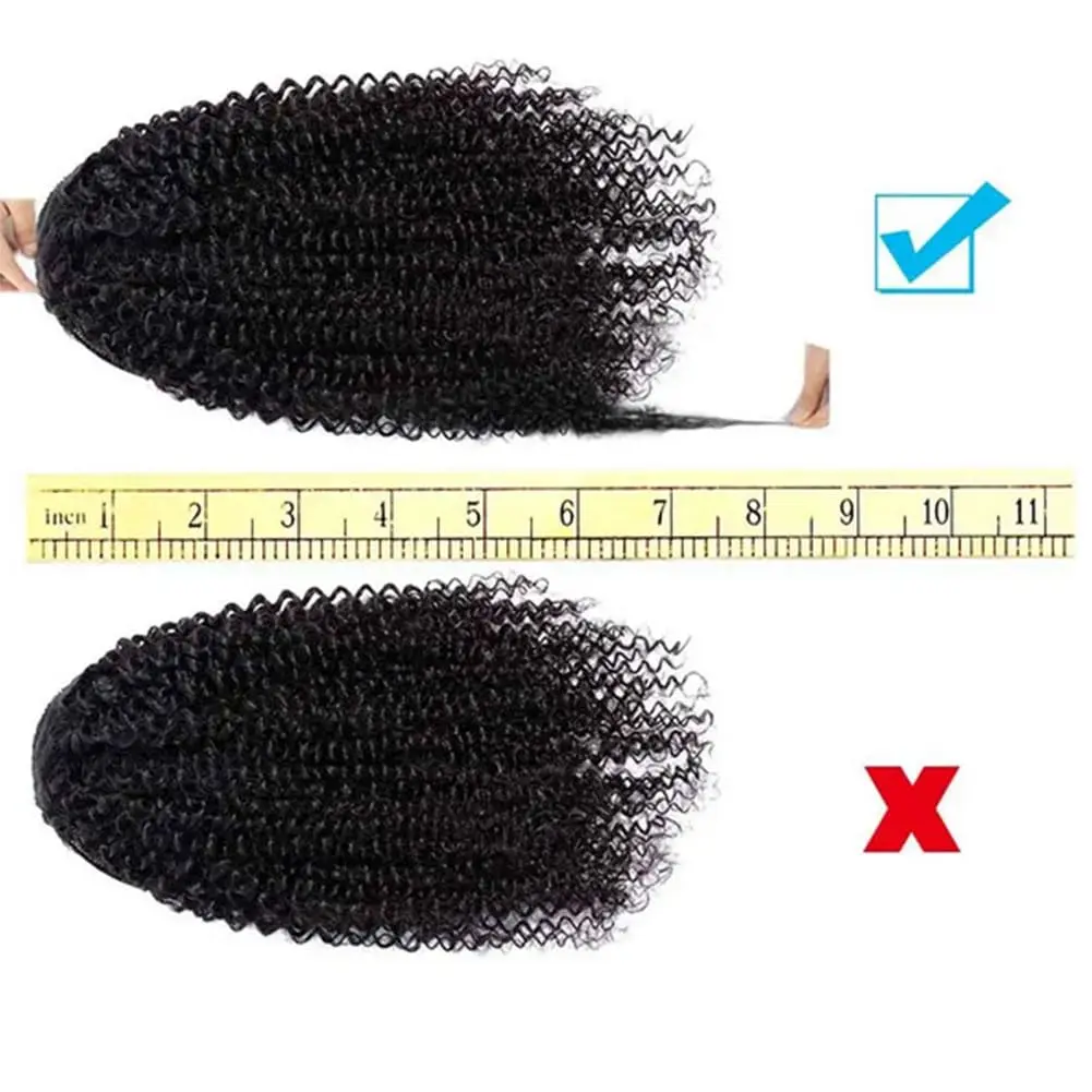 الأفرو غريب مجعد ذيل حصان ملحقات 10-24 بوصة الرباط 4B المنغولية ريمي شعر مستعار بشري كليب في الرباط ذيل الحصان #5