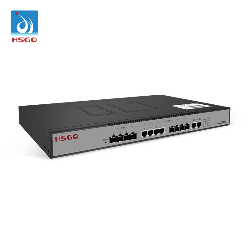 HSGQ XE04R 19inch 1U 4Ports Mini Size 4 Pon EPON OLT 4 Port With 8 Port Uplink Ftth Equipment