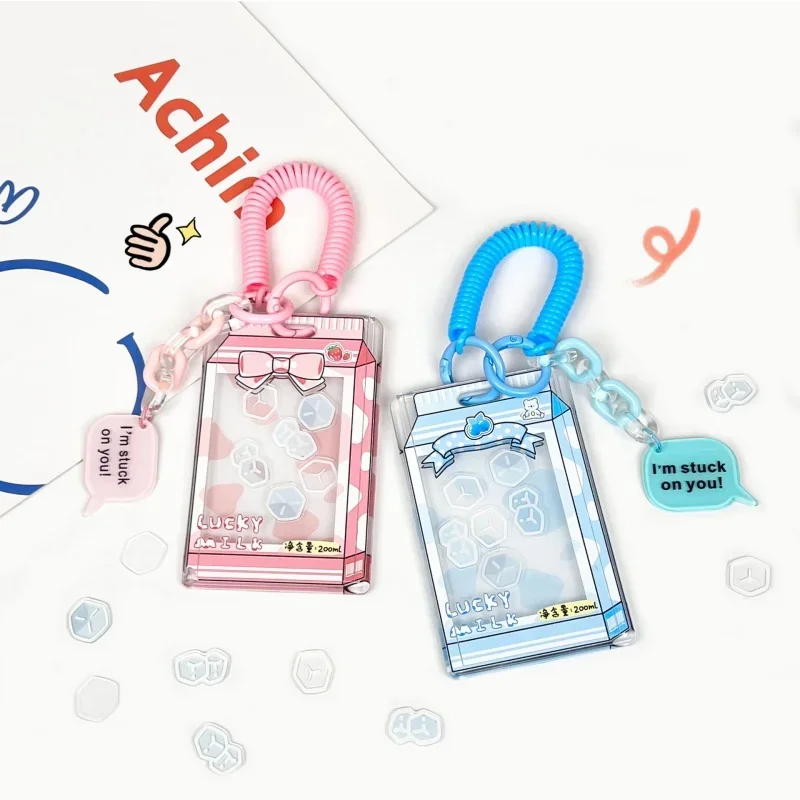 

1 Pc Acrylic Transparent Kpop Phhotocard Display Holder Chic Sweet Korean Cover Case Milk Juice Style ID Bus Card Protector