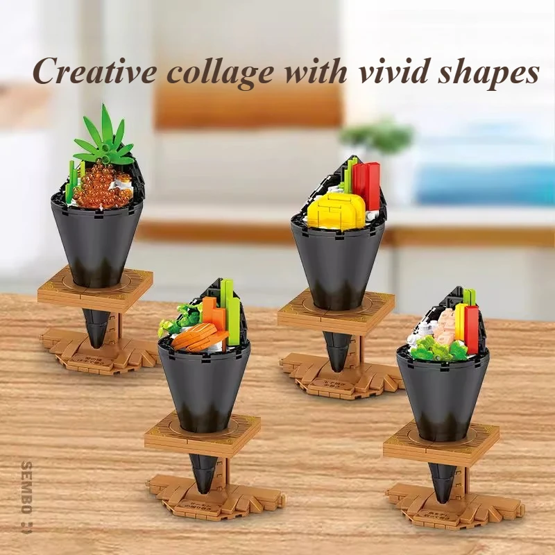 SEMBO Delicious Sushi Building Block Assembly Model Decorative Model Puzzle Assembly Toy for Boys and Girls Desktop Decoration