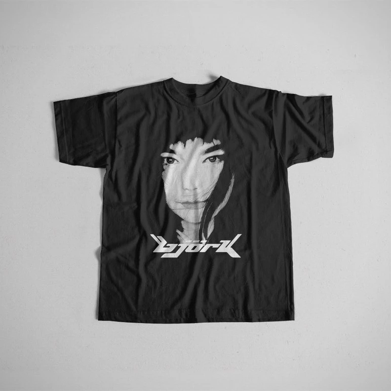 Summer Vintage Unisex Bjork T-Shirt American Hip Hop Rock Street Short Sleeve Men Women Retro High Quality Fashion Cotton Top