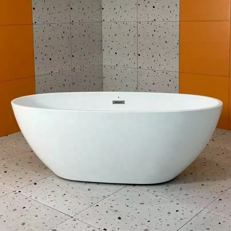 New Hot Sale Acrylic Bathtub Modern Design Freestanding Bath Tub White Free Standing Alone Soaking whirlpool Tub