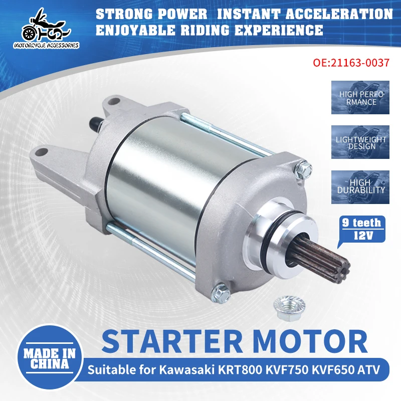 

SJ 21163-0037 Starter Motor For Kawasaki KVF Brute Force 650 Prairie 700 KVF650 KVF700 KVF750 21163-1320 21163-1321 K2116-31320