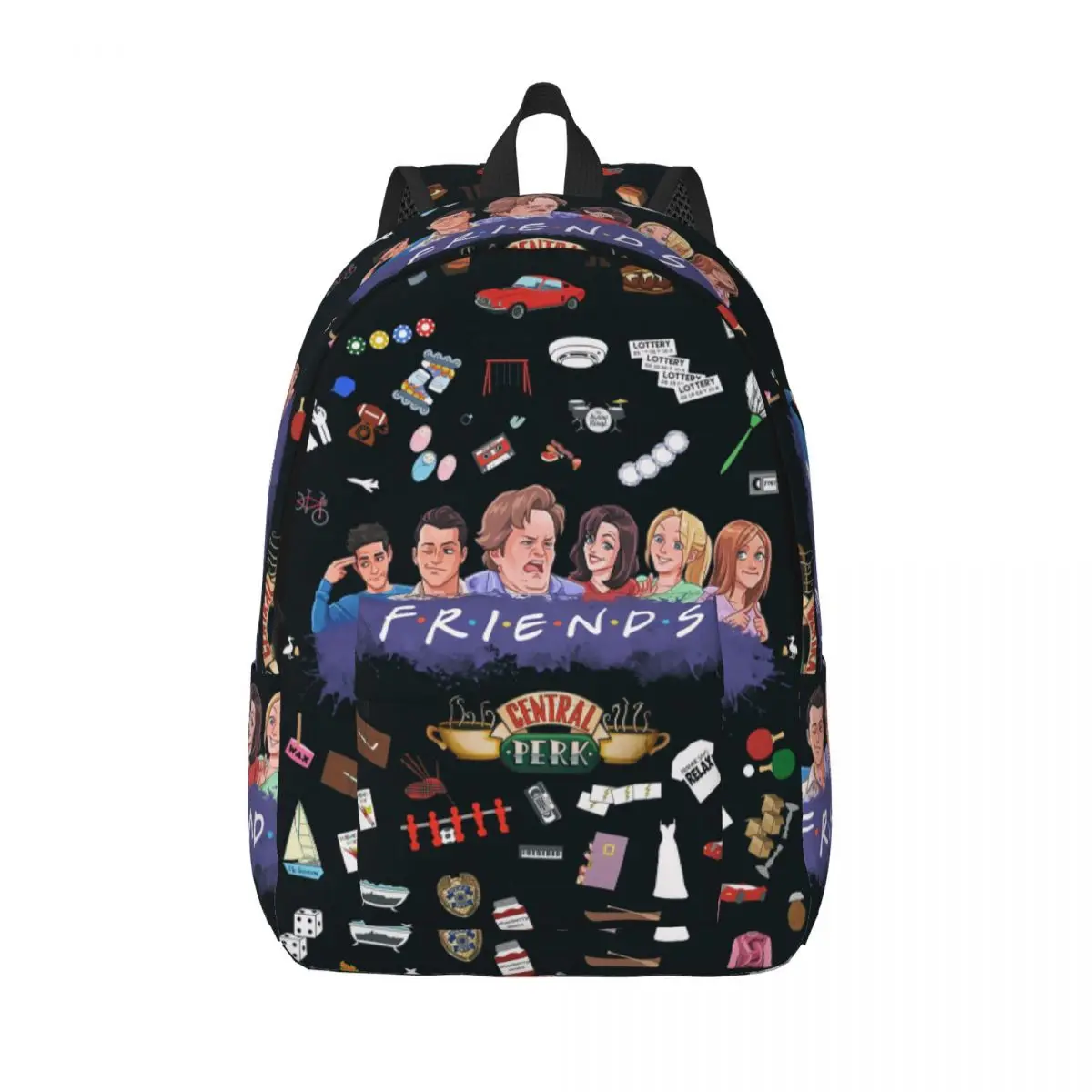 Cartoon Friends TV Show for Men Women Student School Bookbag Central Perk Daypack Middle High College Sports