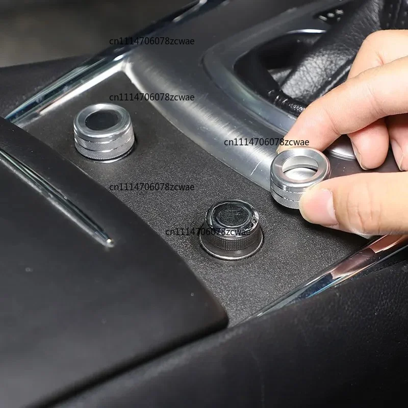 For Infiniti G25 G27 G37 2007-2013 Aluminum Alloy Silver Car Seat Heating Knob Ring Cover Trim Sticker Car Accessories