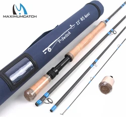 Maximumcatch 10'6''/10'9''/11'/11'6'' 4-9WT Switch Fly Rod With Changable Fighting Butts Fly Fishing Rod