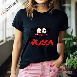 Fun T-shirt Pucca Chinese doll woman Harajuku top T-shirt O collar short sleeve Kawaii printed shirt