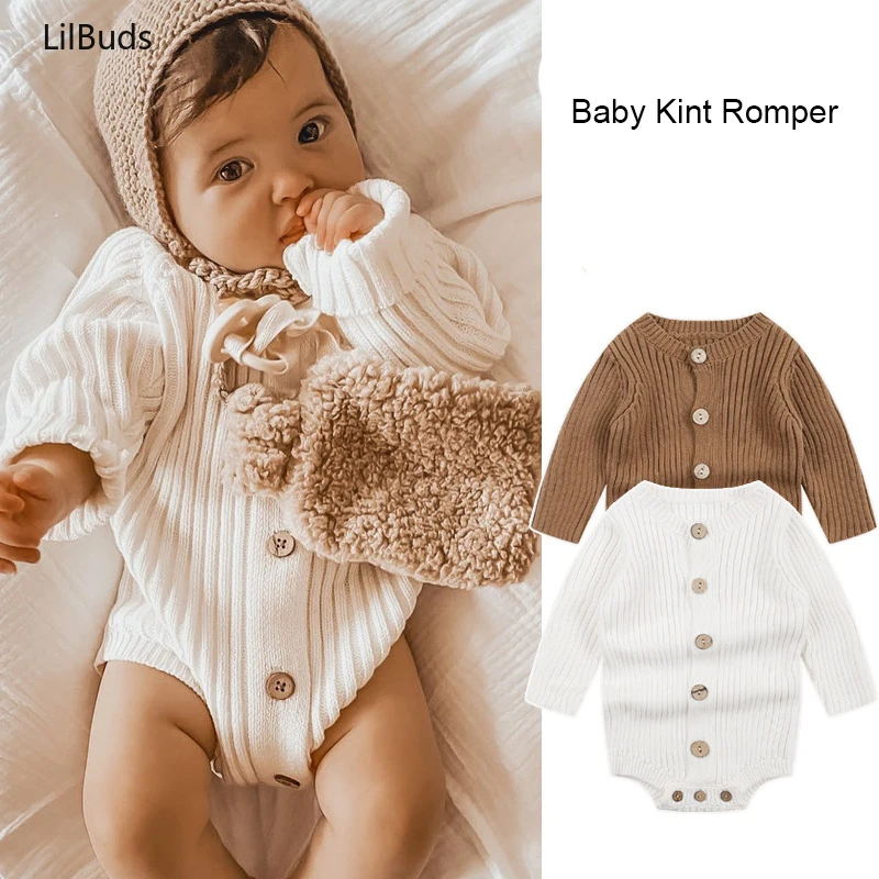 

2024 Newborn Jumpsuit Casual Newborn Outfits Knit Romper Baby Girl Boy Knitwear Spring Autumn Clothes Cute Long Sleeve Sweater