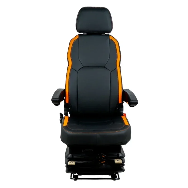 Boat Chair PVC Captain Chair with Hand Rest Adjustable Backrest Marine Seat with Shock-absorbing Base Retractable Seat Belt