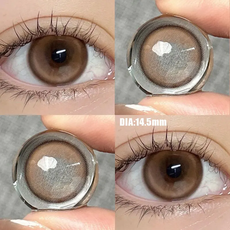 Duoxiu 2pcs Color Contact Lenses With Nature Eyes Brown Myopia Degree-0.00~ -8.00 Beauty Pupil Makeup Eye Fast Shipping