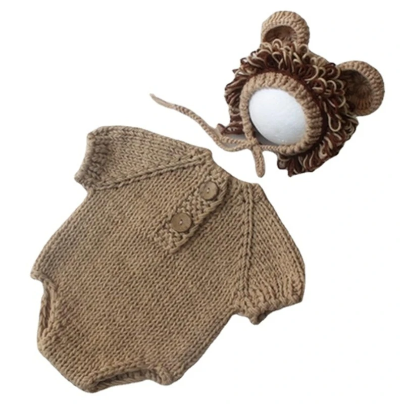 

Newborn Photo Shoot Props Lion Costume Hat Jumpsuits Universal Baby Costume Drop Shipping
