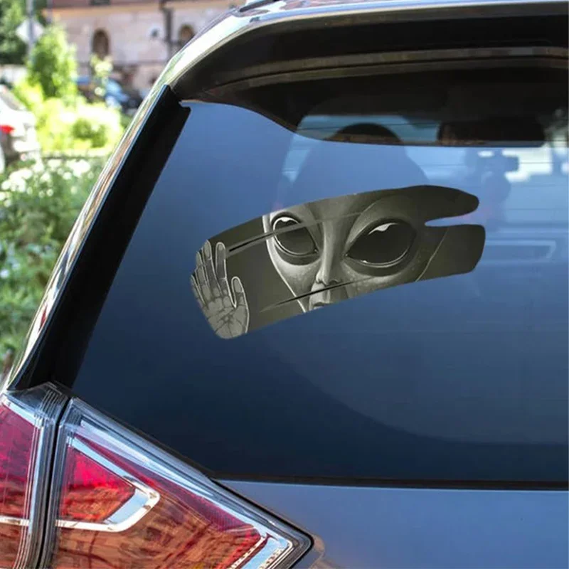 

3D Alien Cracked Car Sticker - Self-Adhesive PVC Vinyl Decal for Scratches, Cool Racing Style Window Decoration