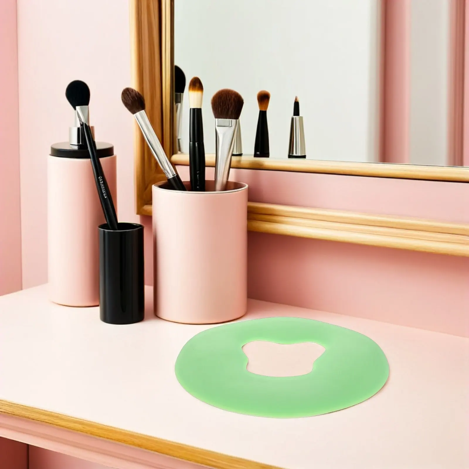 

Силиконовая круглая зеленая массажная подушка для кровати, U-образная подушка для поддержки лица и шеи, противоскользящая спа-подушка для салонов красоты и раковин для мытья головы