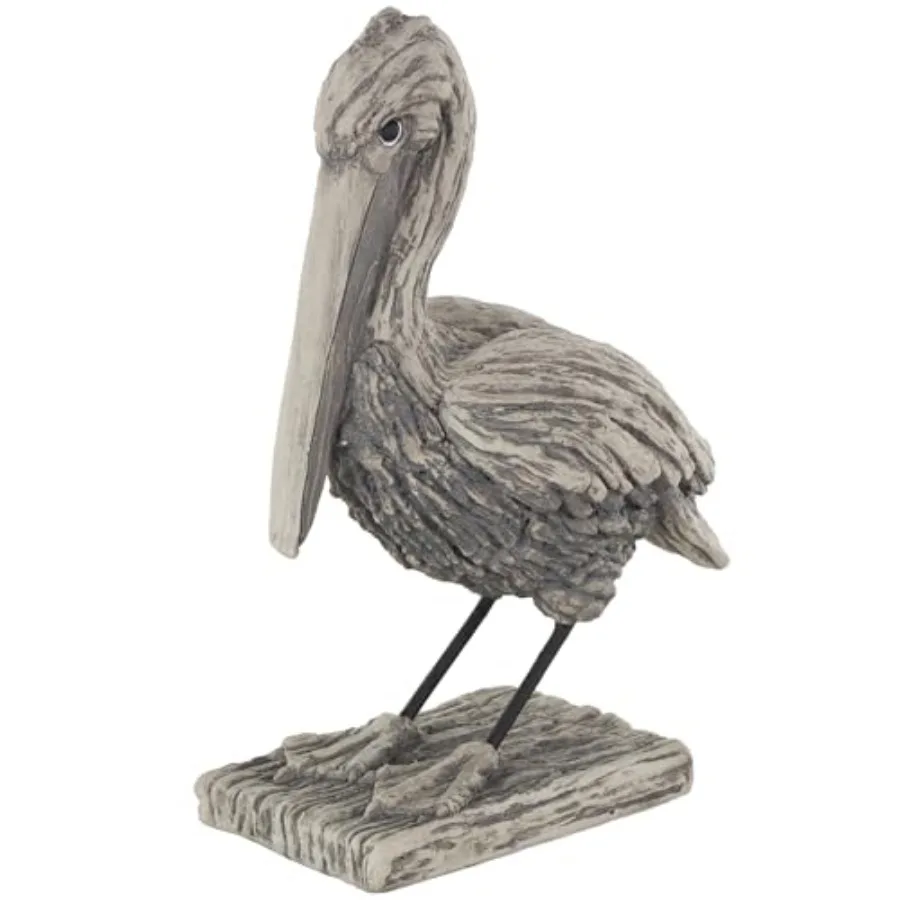 Polystone Pelican Decorative Sculpture Tetured Home Decor Statue Accent Figurine
