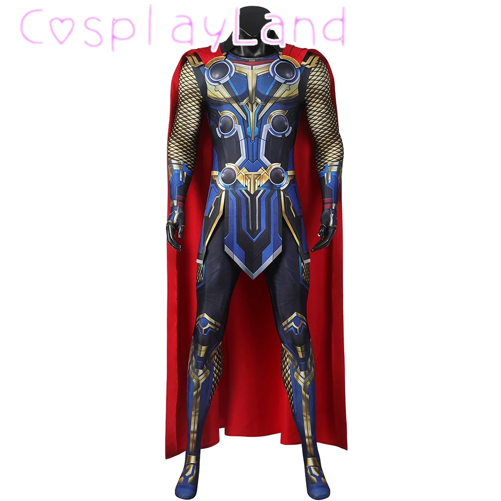Halloween Carnival Party 3D Printing Bodysuit Love And Thunder Cosplay Costume Odinson Outfit With Jumpsuit Cape Apron