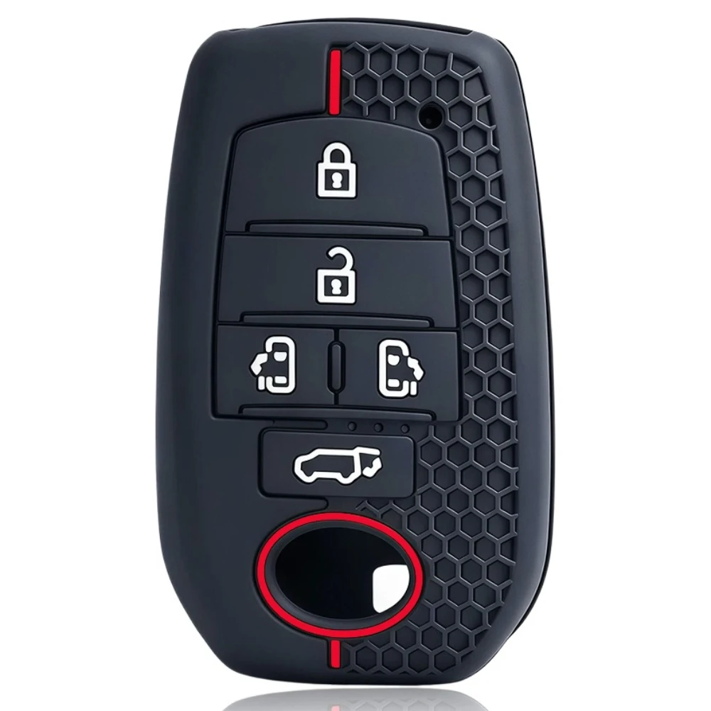 Silicone Car Remote Key Cover Case for TOYOTA Sienna RAV4 VENZA Mirai Hybrid Vehicles Alphard PREVIA Voxy 5 Buttons Accessories