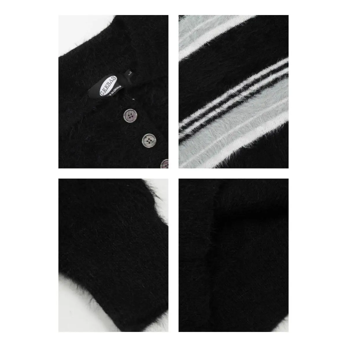 

Свободный вязаный свитер в полоску с американским воротником для пар, осенне-зимняя повседневная одежда из полиэфирного волокна, длинный све