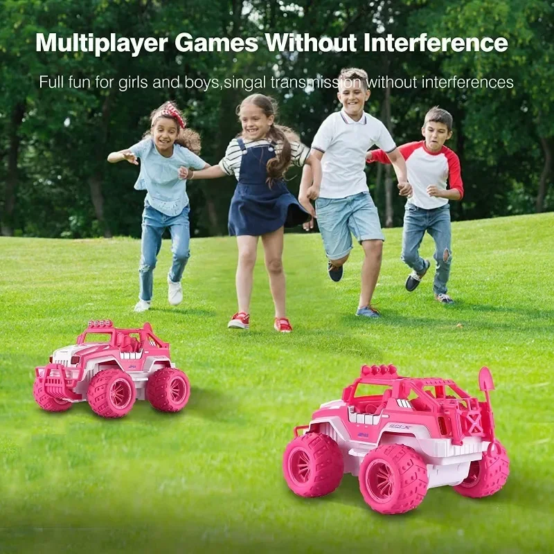 RC Car 4WD 2.4G 4CH Remote Radio Control Cars 1/12 Large Off-road High Speed Vehicle Electric Pink Toys for Boys Girls Kid Gifts