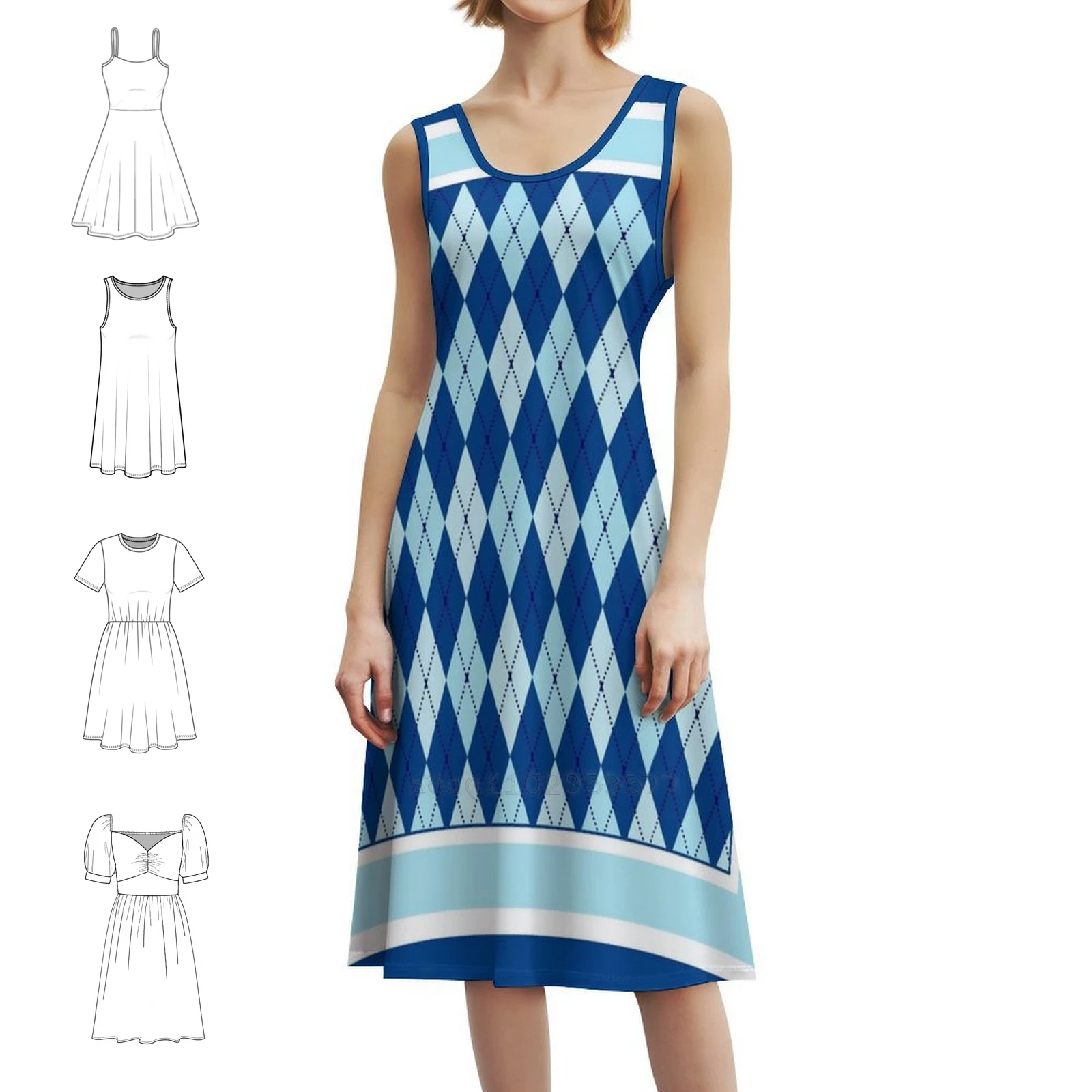 Chic Blue Argyle Vi… - image