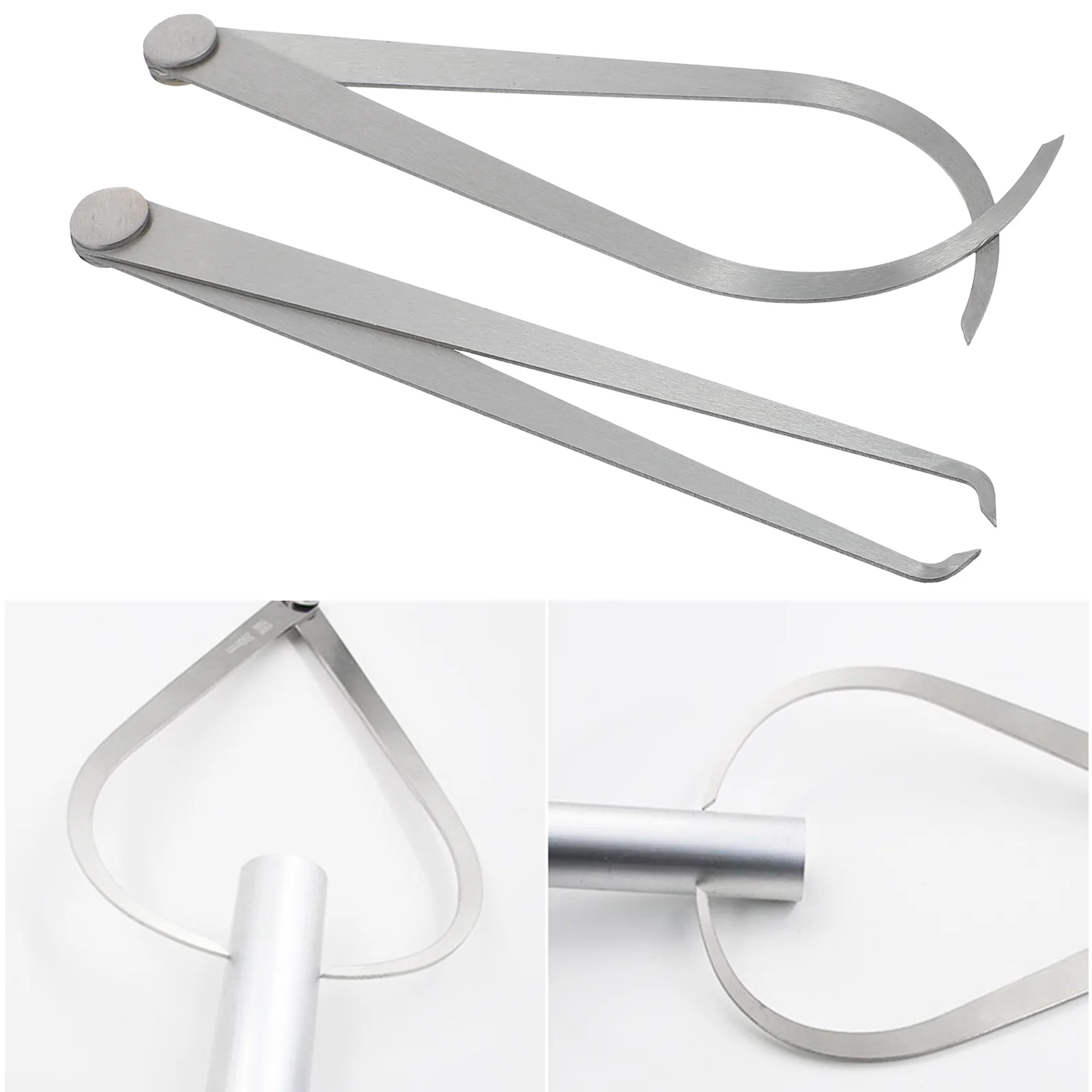 

2Pcs Steel Calipers Fine Polished Points Strong Measurement Transfer for External Internal Dimensions in Carving