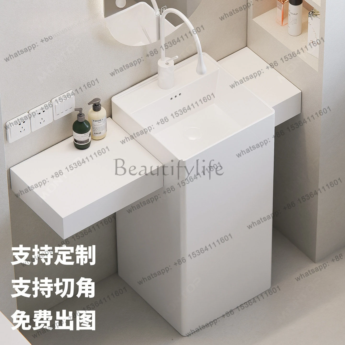 Customizable countertop column basin bathroom hand washing balcony sink