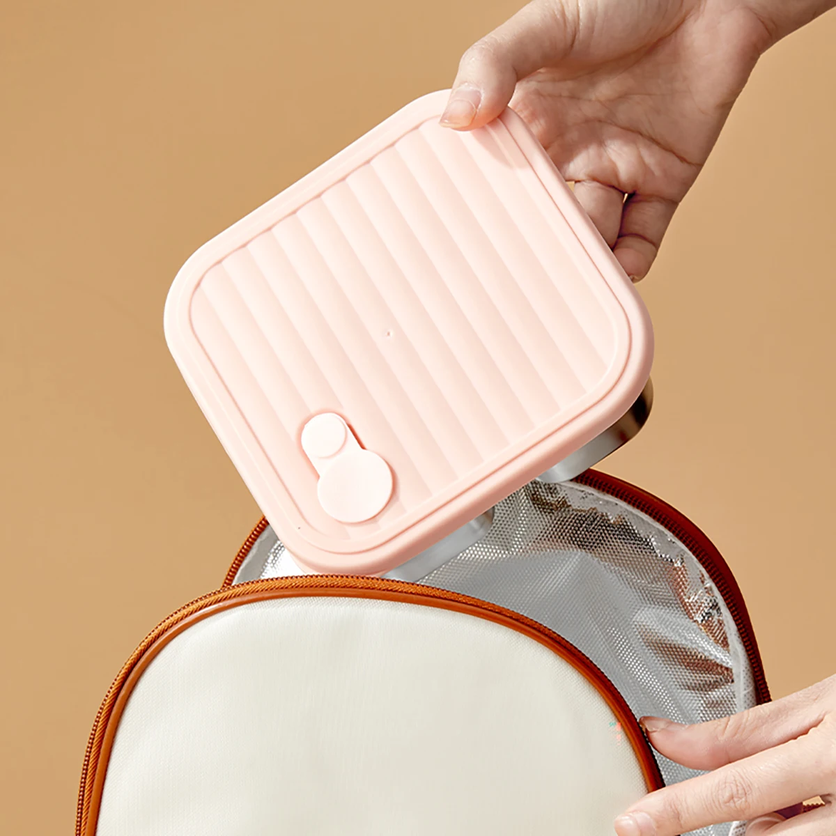 WORTHBUY Lunchbox aus Edelstahl 304, mit Deckel, tragbarer Obstsalat-Lebensmittelbehälter, stapelbar, auslaufsicher, Bento-Box für Studenten – Detail 9