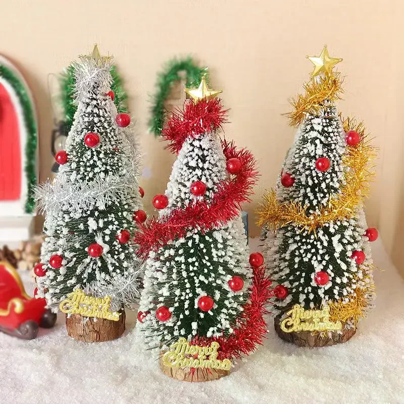 1/12 Poppenhuis Mini Kerstboom Cederboom Model Poppenhuis Kerst Scène Decor Ornament Poppenhuis Festival Decoratie Speelgoed