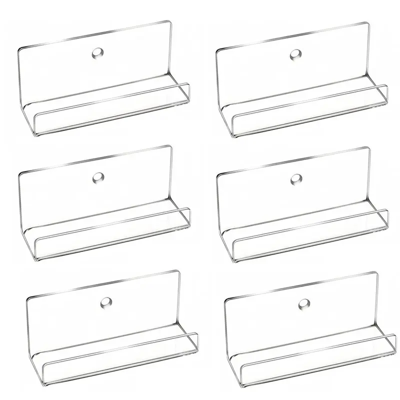 [HOT!A34R】 6 Pack Clear Vinyl Record Shelf Wall Mount Acrylic Holder