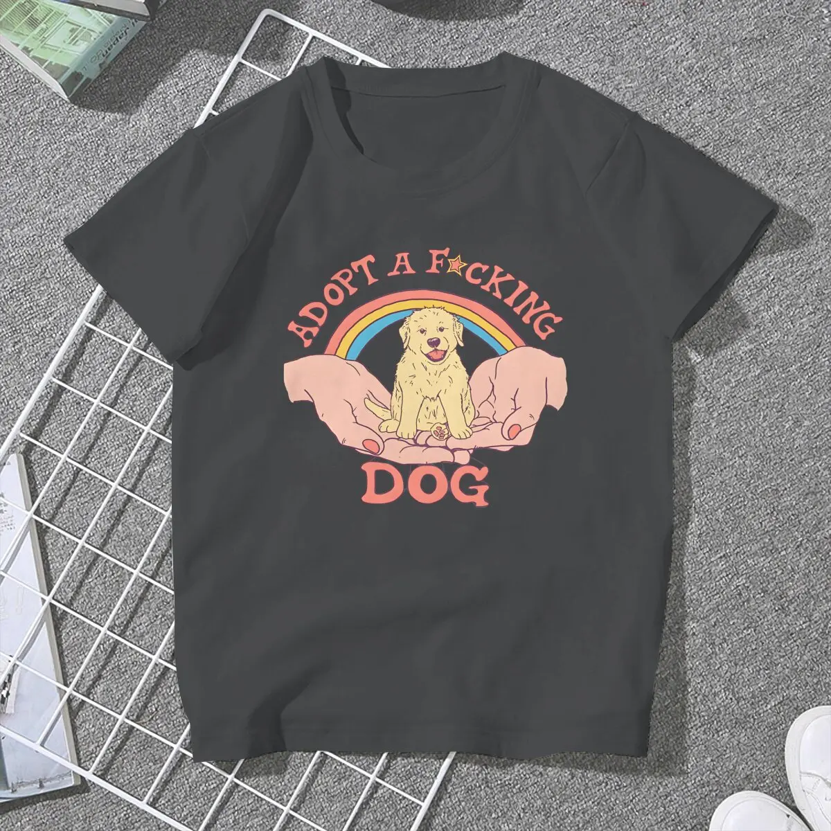 Dogs 5XL TShirts Adopt A F Cking Dog Print Girl T Shirt Funny Clothing