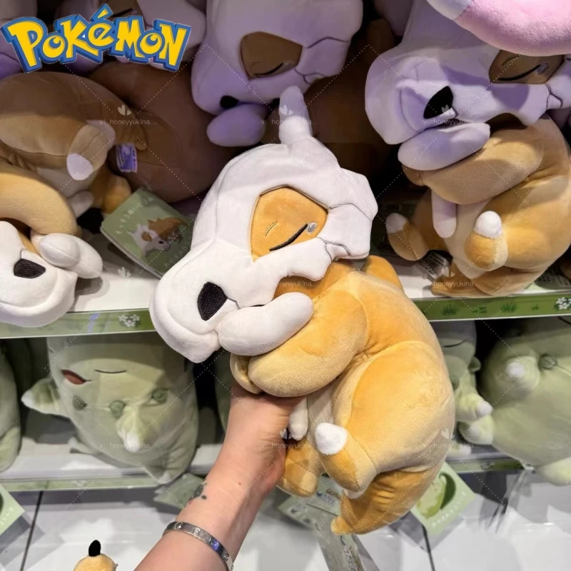 Anime Pokemon Sleep Series Plush Toy Chikorita Slowpoke Cubone Figures Stuffed Animals Pocket Monster Game Pillow Doll For Gift