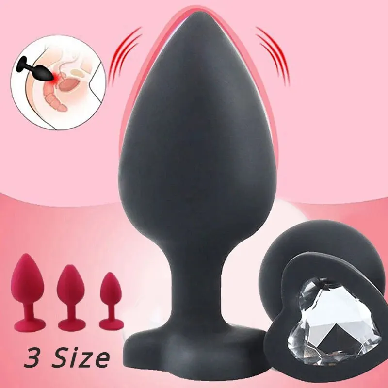 3 Size Silicone Butt Plug Anal Plug Prostate Massage Stimulator Anal Trainer for Adult Erotic Sex Toys for Women Men Gay Couples