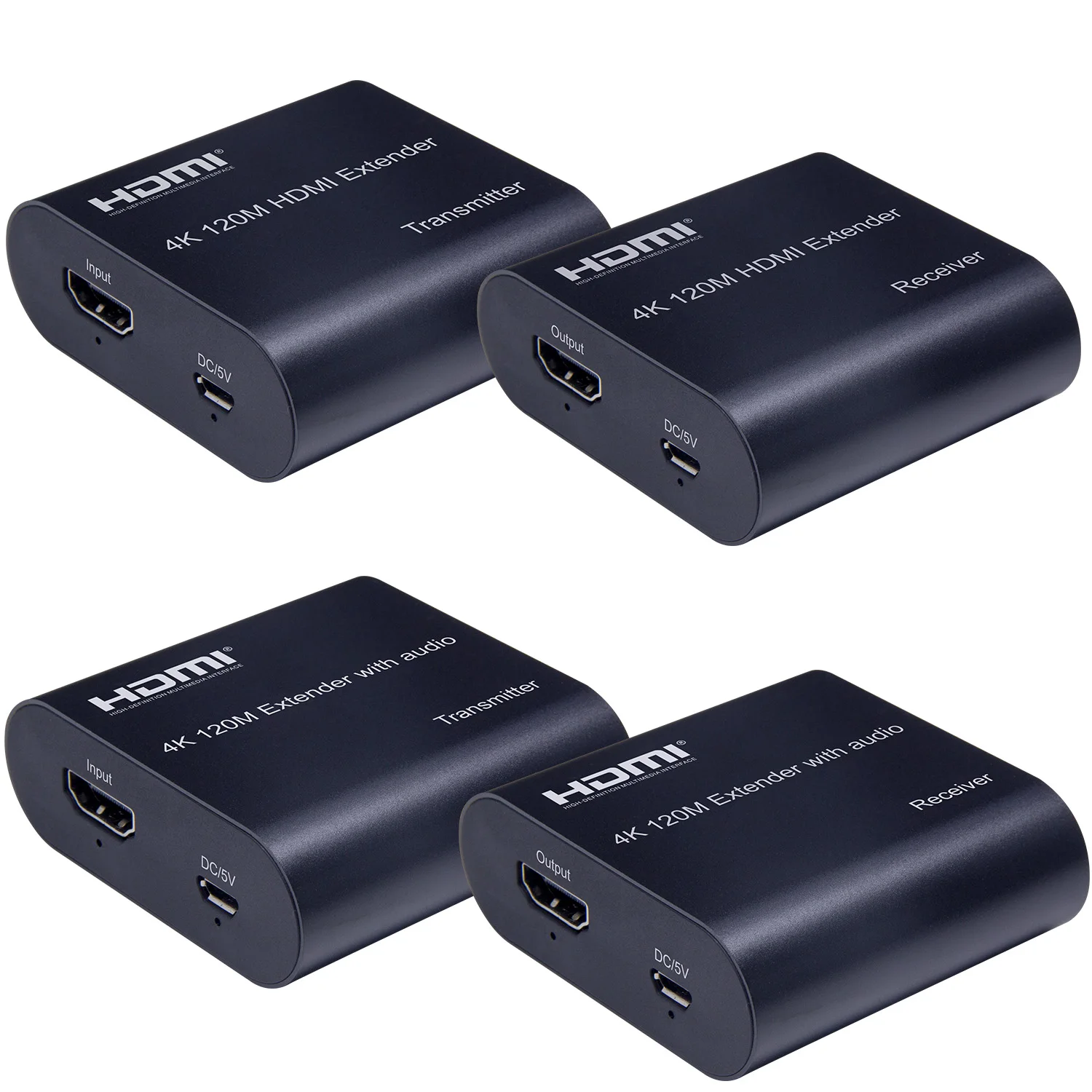 4K HDMIエクステンダー、シングルRJ45 Cat6ケーブル経由で120M、オーディオ出力付き、対照的に60M 1080P HDMIイーサネットエクステンダー、PC、ラップトップ、DVR、TV用