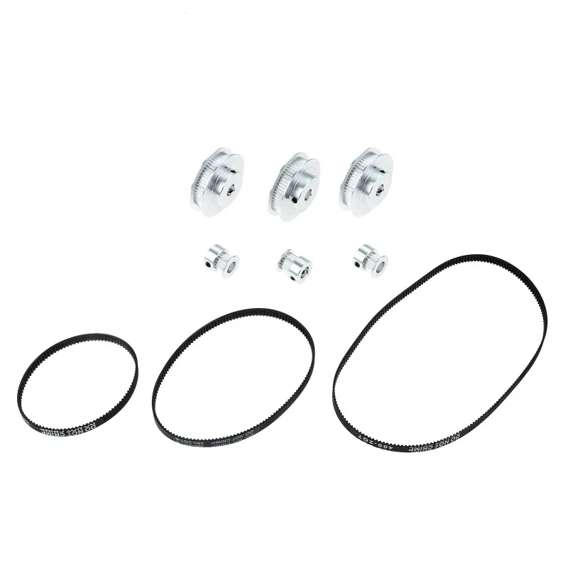 3Sets GT2 Timing Pulley Kit - 20 & 60 Teeth 8mm Bore Synchronous Wheel with 200/280/400mm Belts