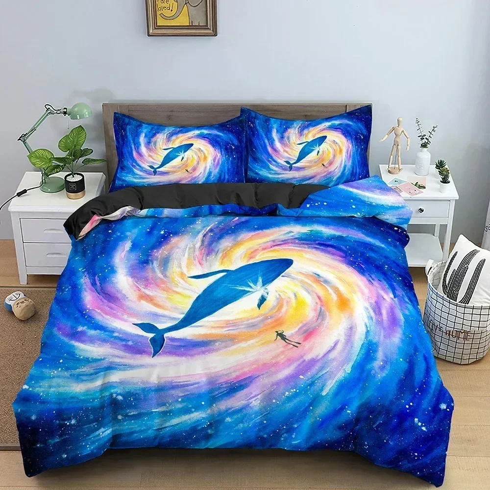 Top Marine Animal Duvet Cover Set Comforter Cover Shark Pattern Bedding Set With Pillowcases Twin Full Queen King Size Bed Set