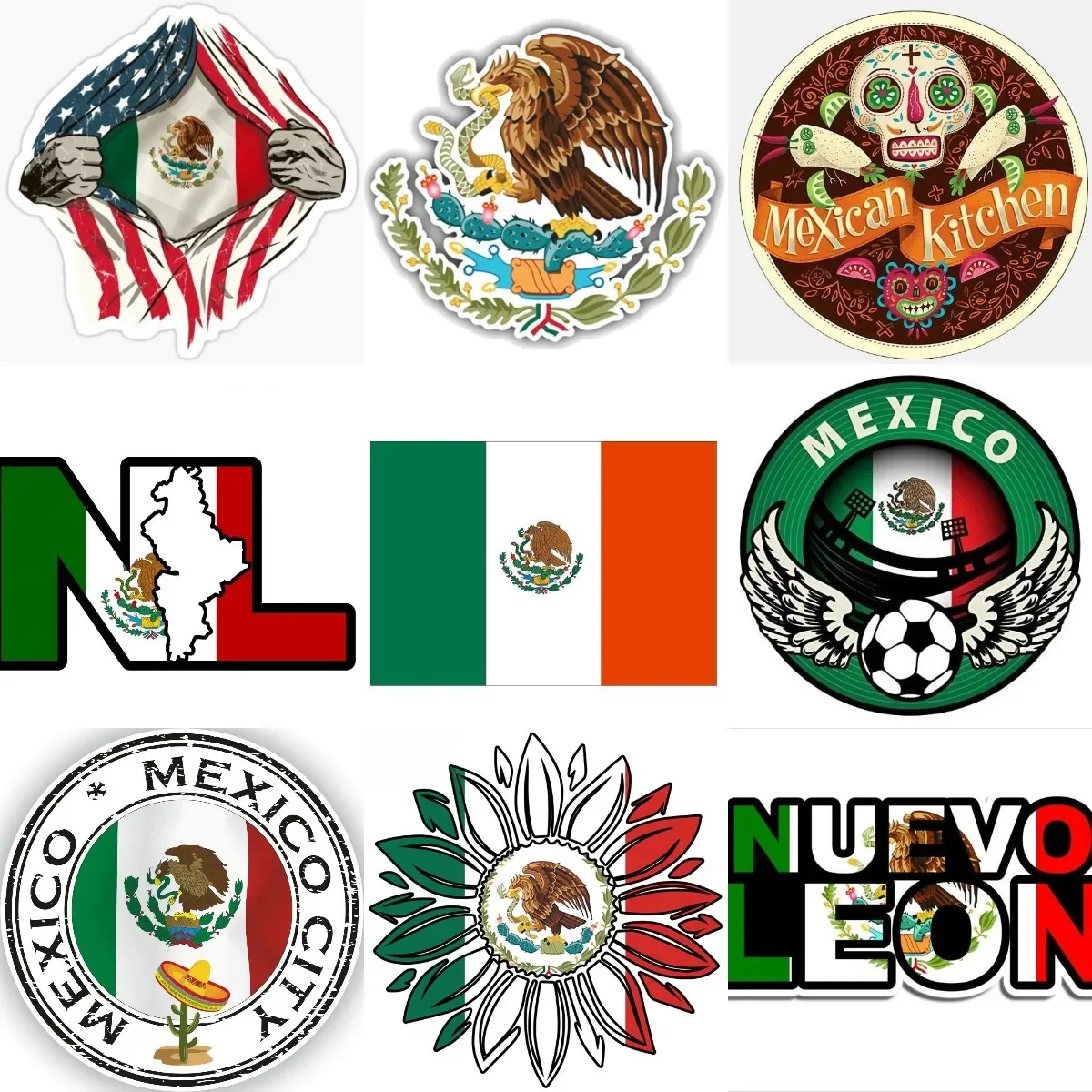 

Mexico Flag Map National Emblem Badge Sticker for Covered Scratch Decorate Window Motorcycle Truck Helmet Car Decal Accessories