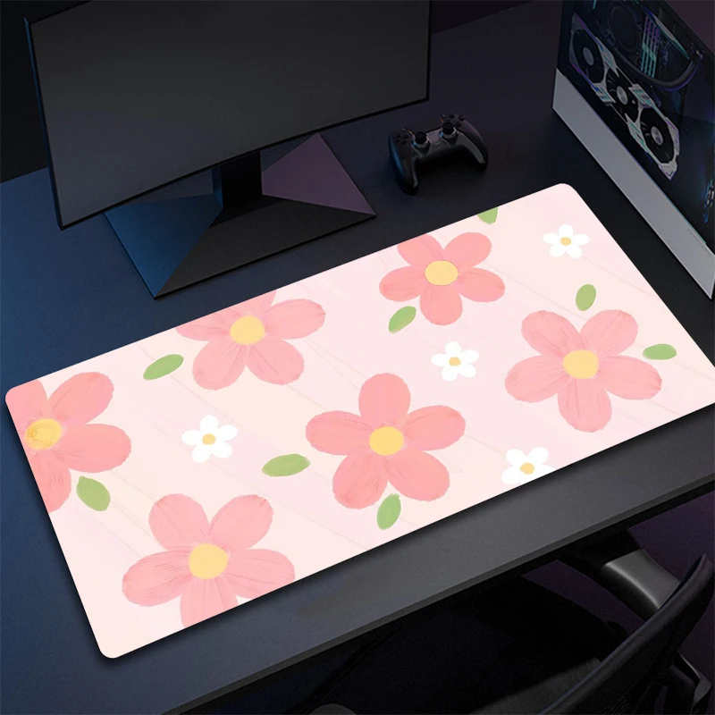 

Flower Gamer Computer Mouse Mat Non-Slip Mousepad Art HD Print Keyboard Mat Large Gaming Mouse Pad Rubber Table Mats Carpet XXL